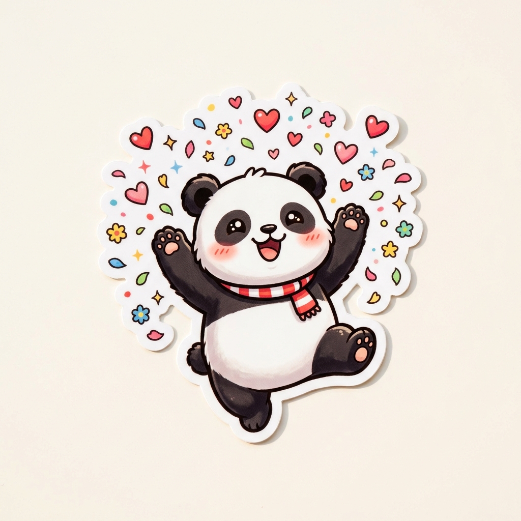 Panda celebrating